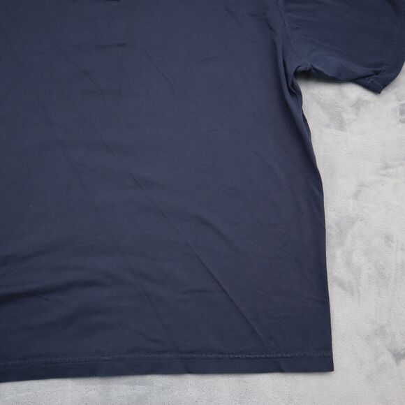 Franco Ziche Shirt Mens L Blue Plain Chest Button Short Sleeve Collared Top - Picture 15 of 16